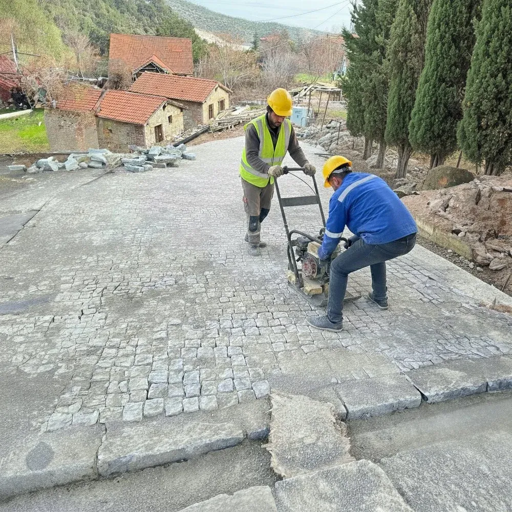Compacting Newly Laid Stones